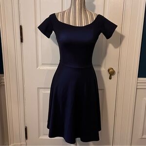 Sarin Mathews Navy retro style swing dress XS NWT D140